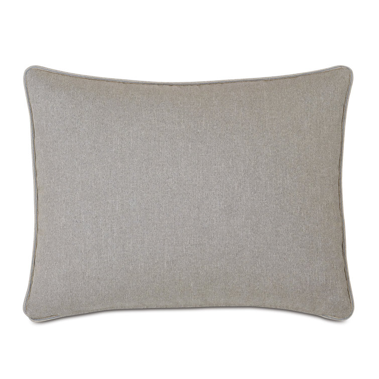 Heather Grey Embroidered Floral Standard Sham