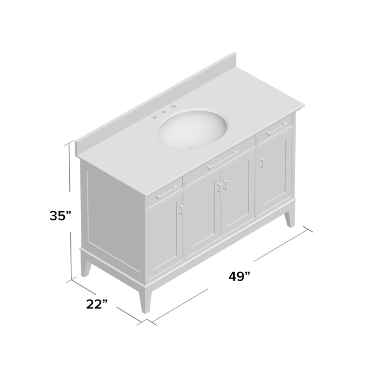 Madison Light Wood 48" Traditional Marble Top Vanity with Undermount Sink