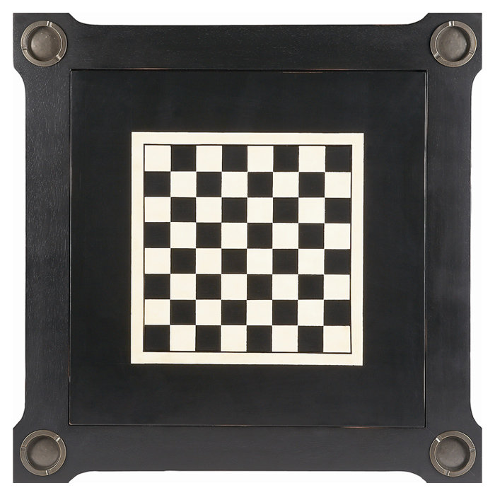 Black Square Wood Multi-Game Card Table