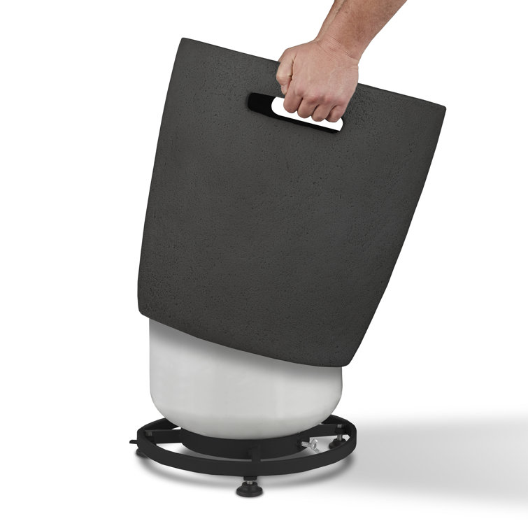 Shale Gray Concrete Propane Tank Cover with Handle