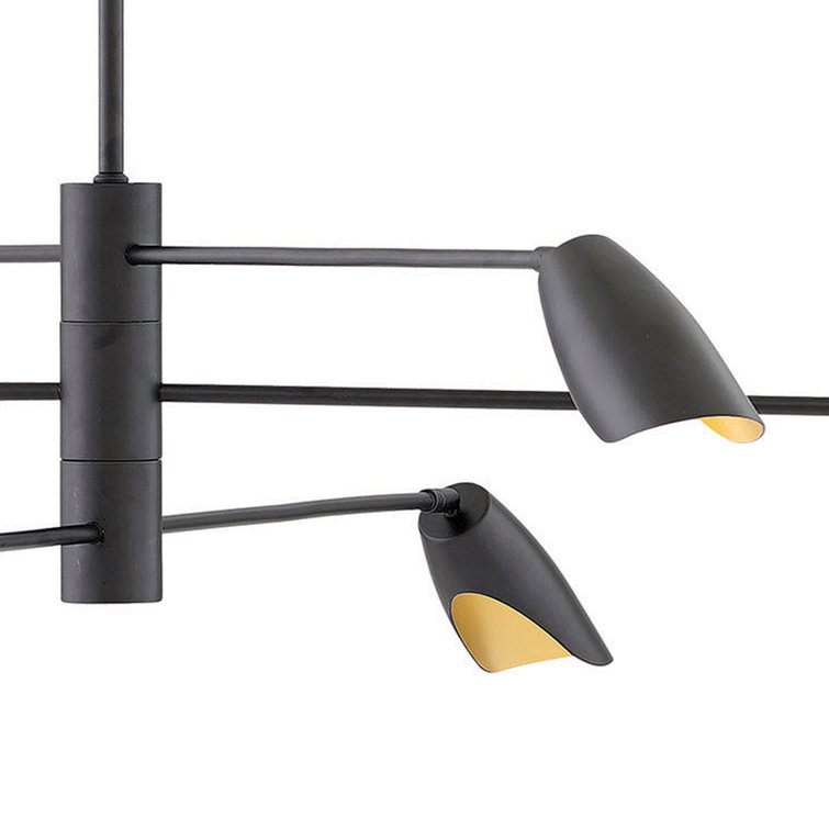 Bowery Black Sputnik 6-Light LED Chandelier, 50"Dia