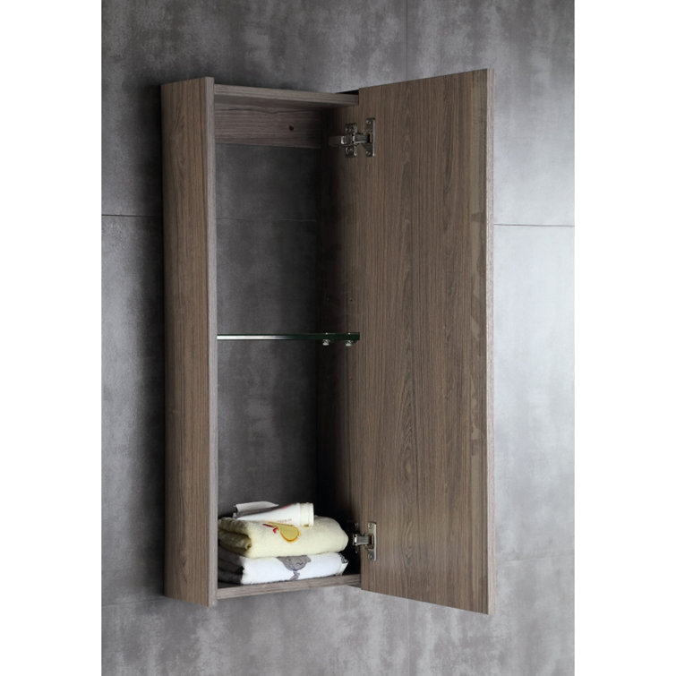 42'' Grey Brownish Oak Surface Medicine Cabinet with Mirror