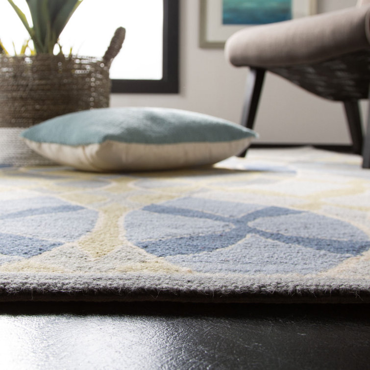 Chelsea Blue and Gold Hand Hooked Wool Rug