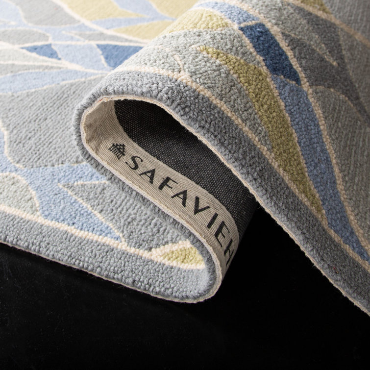 Chelsea Blue and Gold Hand Hooked Wool Rug