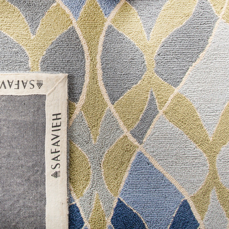 Chelsea Blue and Gold Hand Hooked Wool Rug