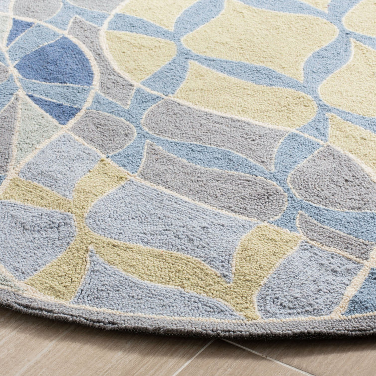 Chelsea Blue and Gold Hand Hooked Wool Rug