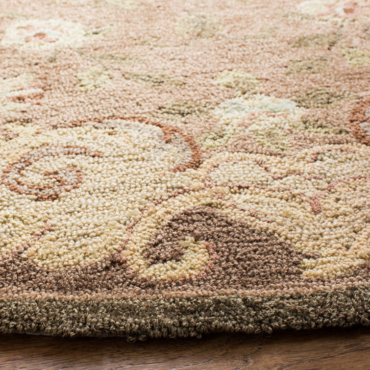 Handmade Beige and Brown Wool Oriental Rug, 3' x 5'