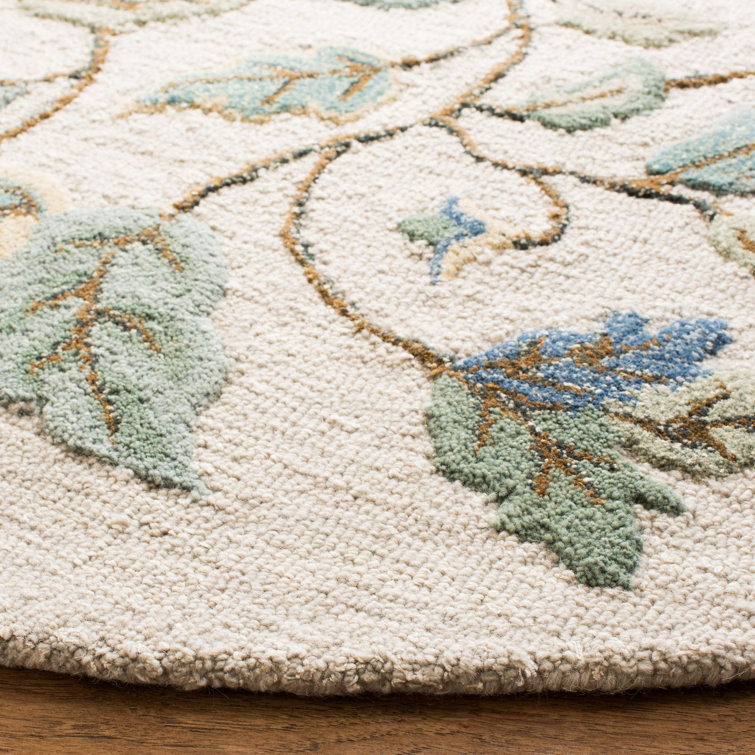 Colonial Blue 8' x 10' Handmade Wool and Viscose Tufted Rug