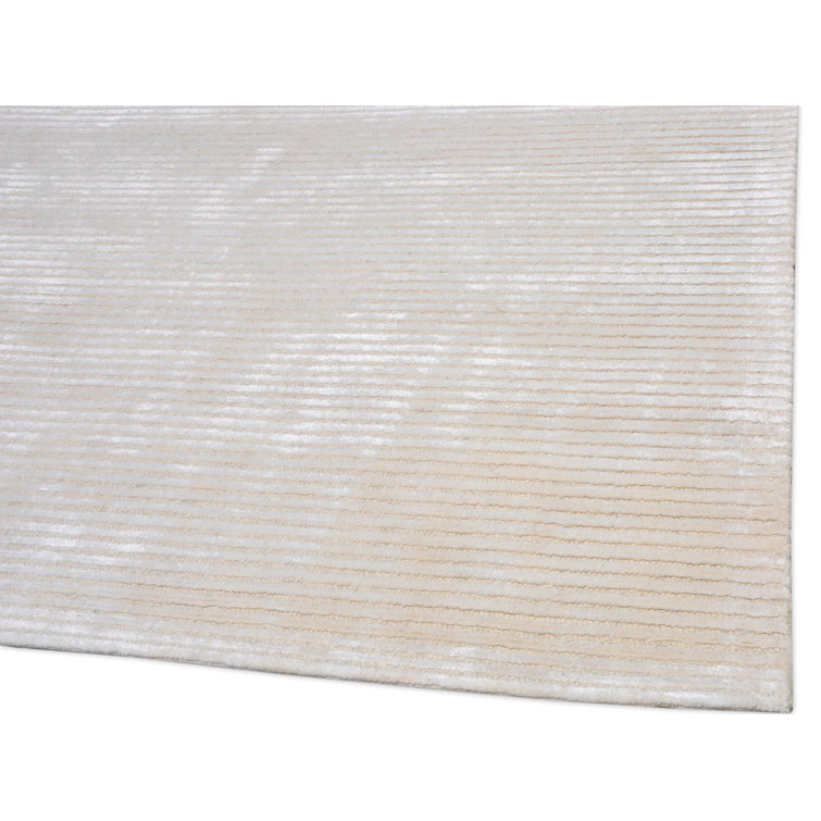 Beige Tufted Wool and Silk Rectangular Area Rug