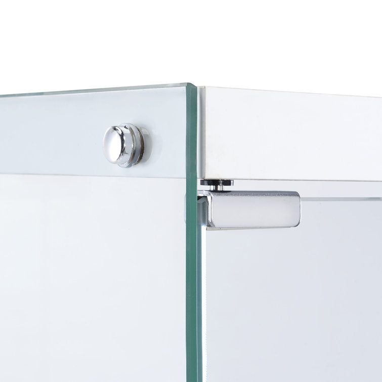 Maxwell Transitional Glam 68'' Transparent Glass Curio Cabinet