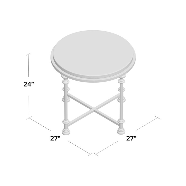 Galesbury Round Stone and Metal End Table
