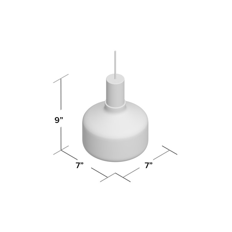 White Glass Pendant Light with Metal Accent