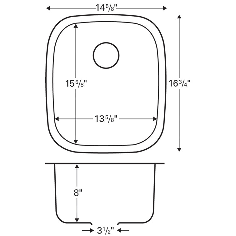 Compact Stainless Steel Undermount Bar Sink with Satin Finish