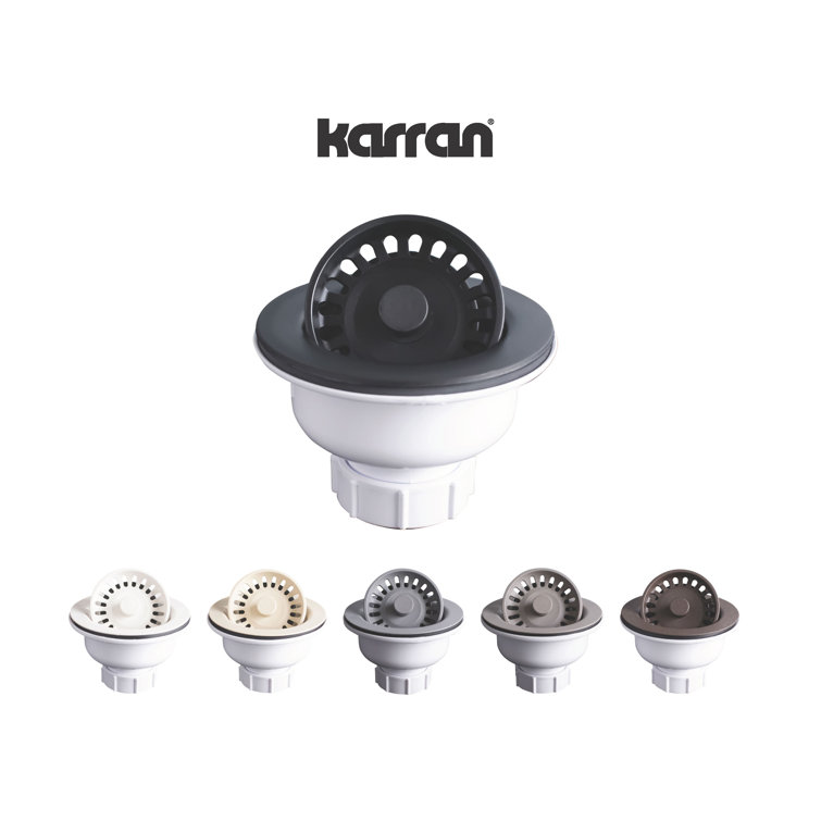 White ABS Plastic Kitchen Sink Basket Strainer, 4.5" x 3.25"