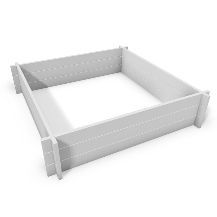 Classic Hudson 48" White Vinyl Raised Garden Bed