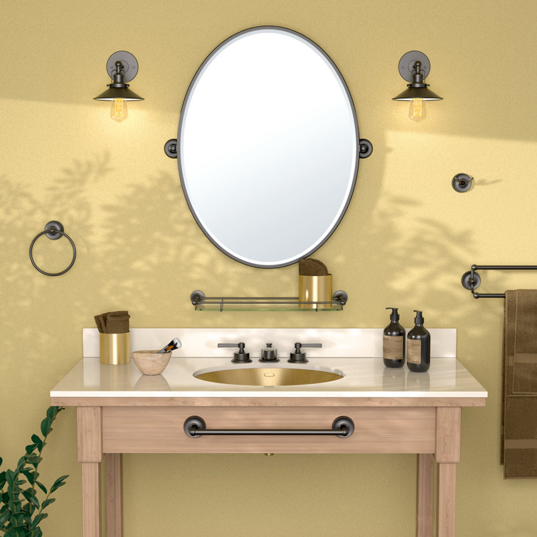 Elegant Matte Black 22" Tempered Glass Floating Bathroom Shelf