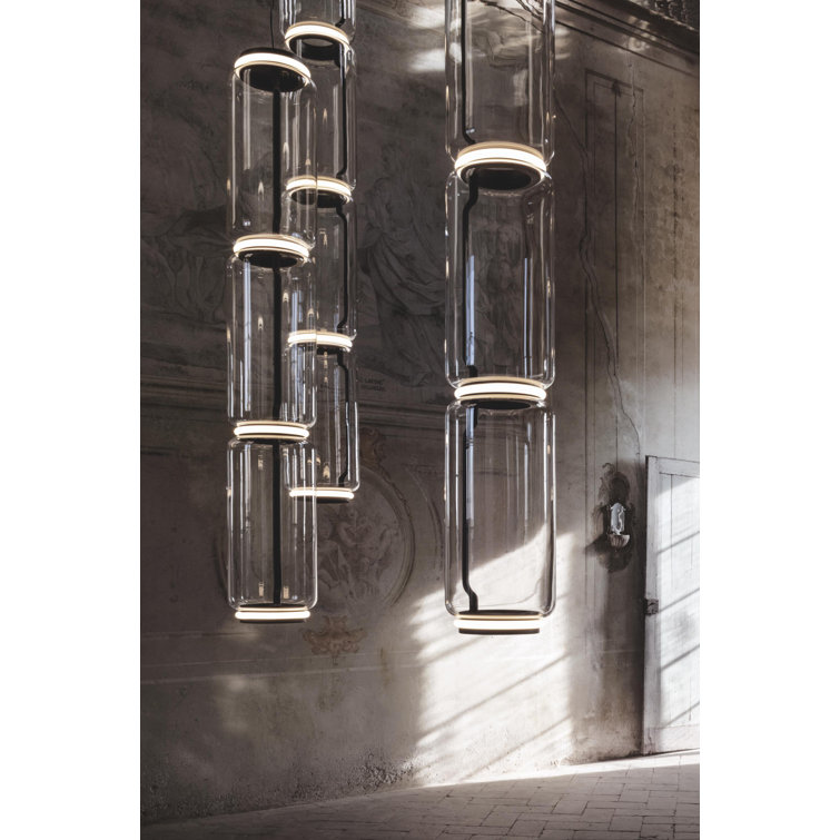 Small Black Glass LED Pendant Light