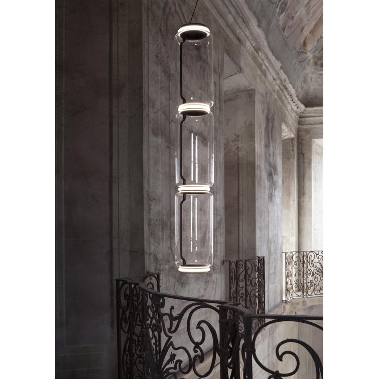 Small Black Glass LED Pendant Light