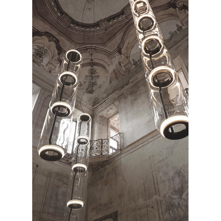 Small Black Glass LED Pendant Light
