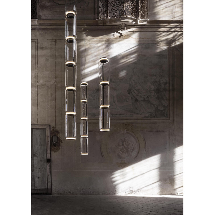 Small Black Glass LED Pendant Light