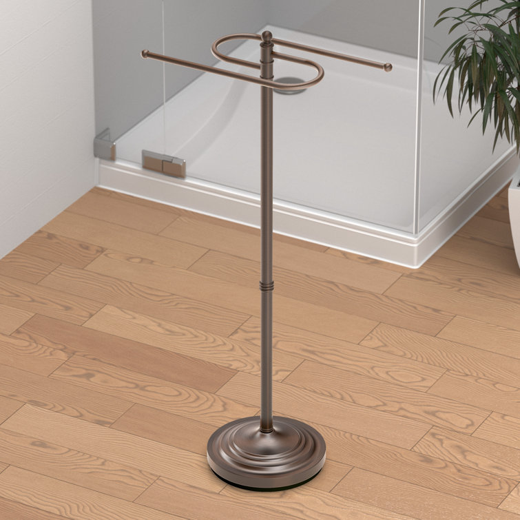 Oil Rubbed Bronze Freestanding Double Towel Rack