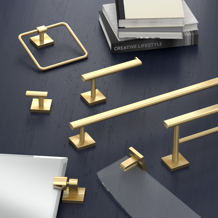 Brushed Brass 32-Inch Wall Mounted Towel Bar