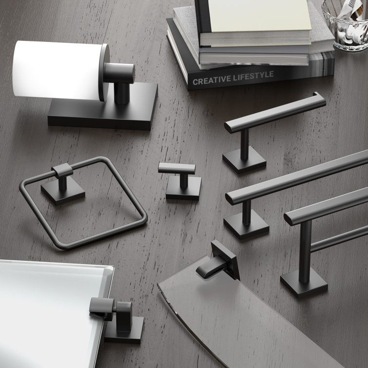 Matte Black 32-Inch Wall Mounted Towel Bar