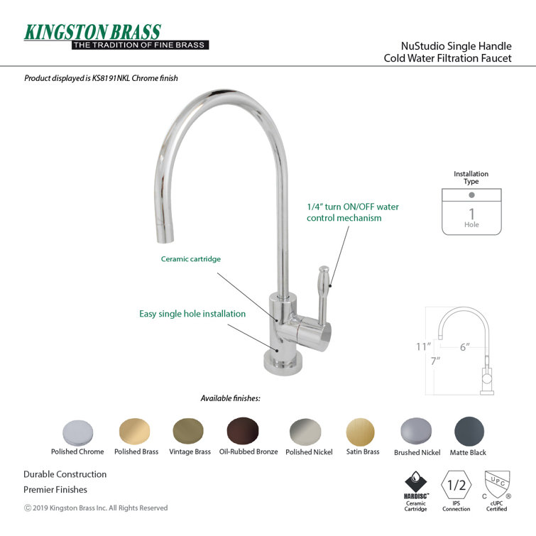Antique Brass Single-Handle Water Filtration Faucet