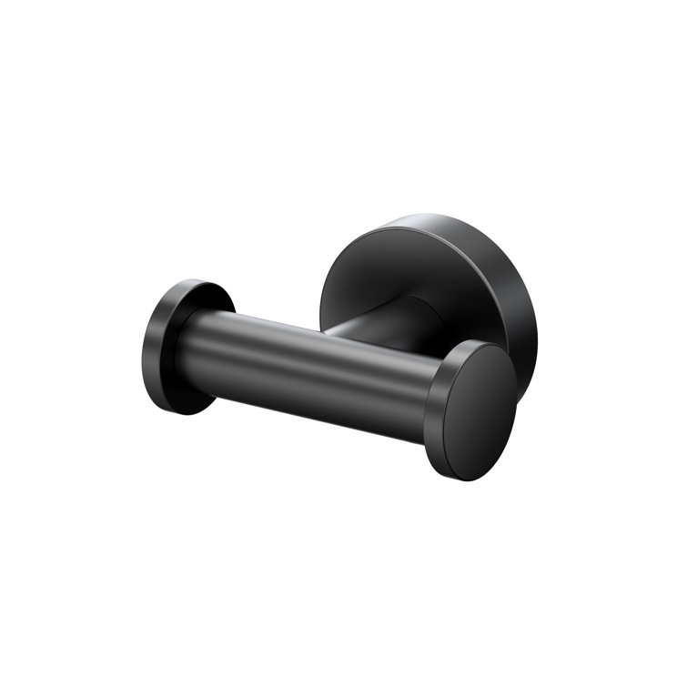 Matte Black Modern Double Robe Hook for Bathroom