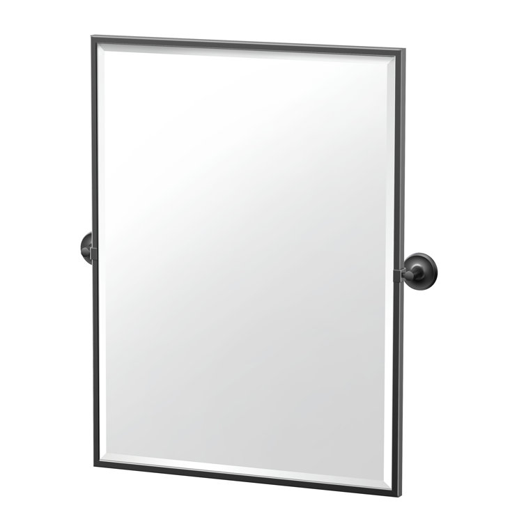 Elegant Matte Black Metal Framed Rectangular Wall Mirror
