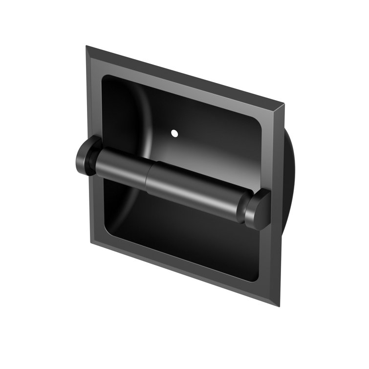 Matte Black Recessed Wall Mounted Toilet Paper Holder