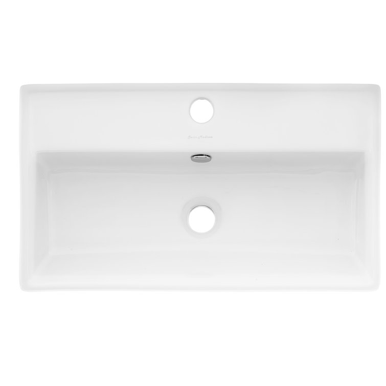 Claire 22" White Ceramic Wall-Mount Bathroom Sink