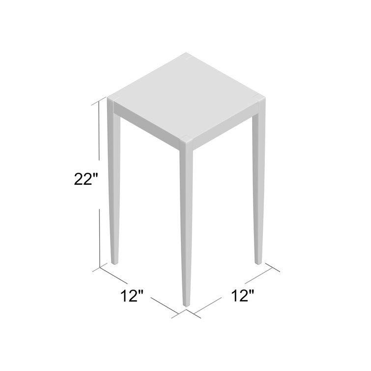 Classic Acacia Wood Rectangular End Table with Tapered Legs