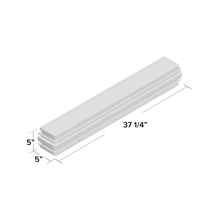 Winton 37.25" Chrome Vanity Light with White Etched Glass Panels