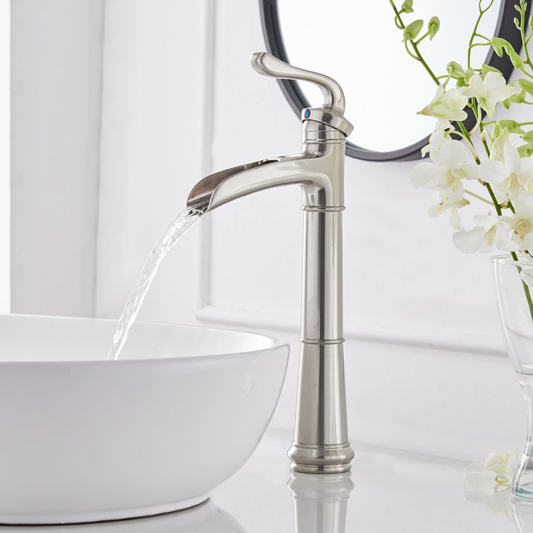 Brushed Nickel Single Handle High Arc Bathroom Faucet