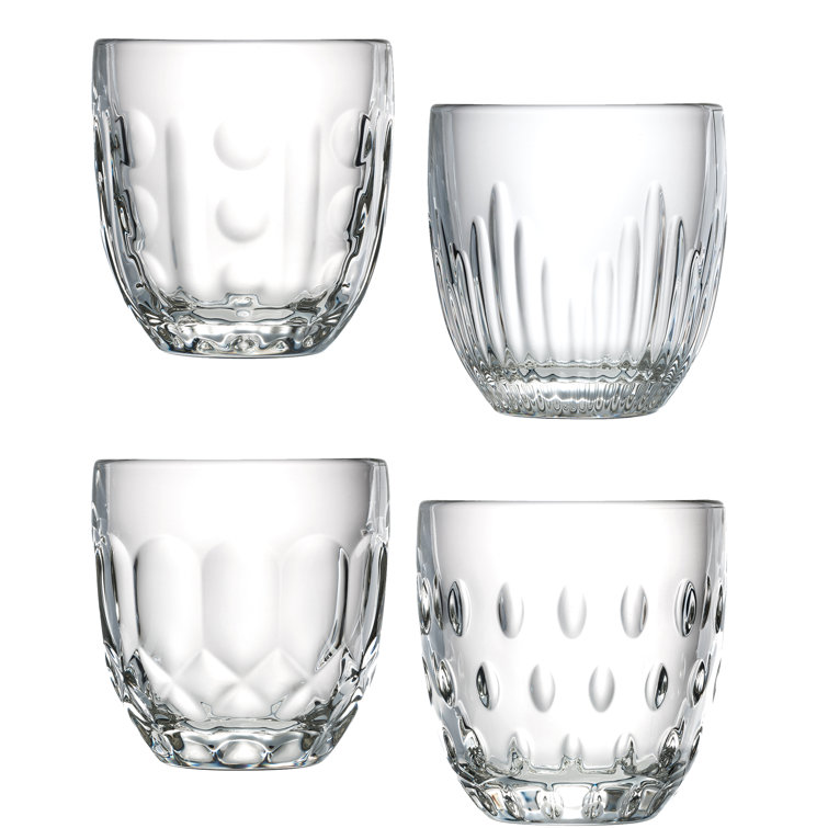 8oz Clear Semi-Handmade Glassware Set of 4