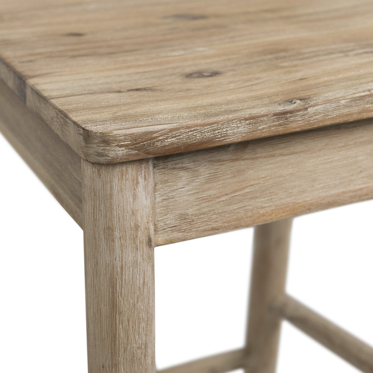 Beige Solid Wood Cross Back Counter Stool
