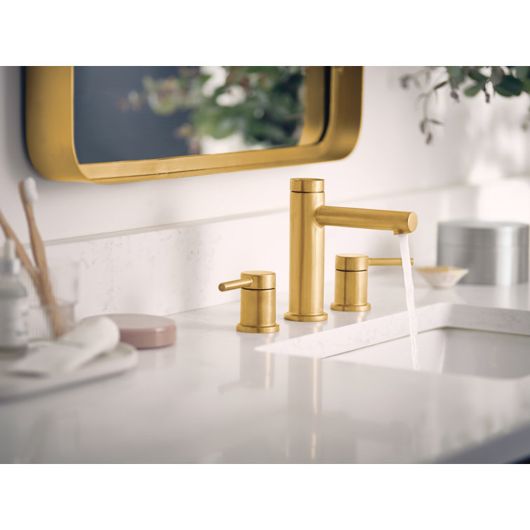 Modern Black Nickel Widespread Bathroom Faucet with Metal Handles