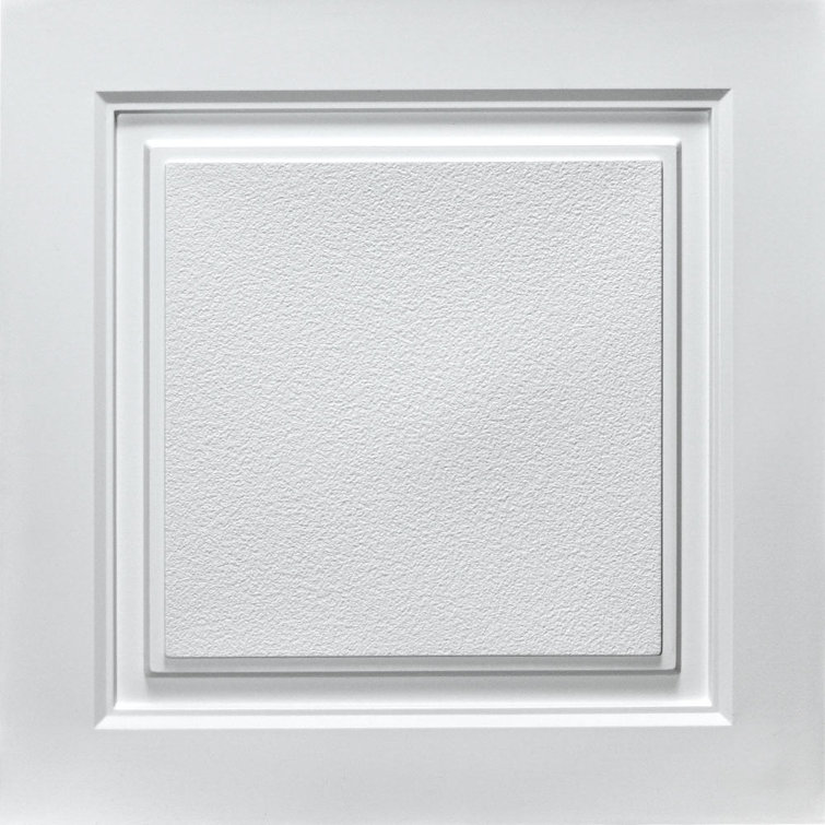 Westport 24'' x 24'' White Vinyl Coffered Ceiling Tile