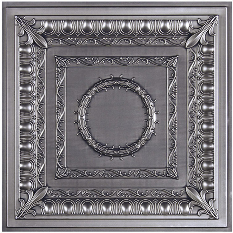 Royal 24'' Square Antique Nickel Faux Tin Ceiling Tile