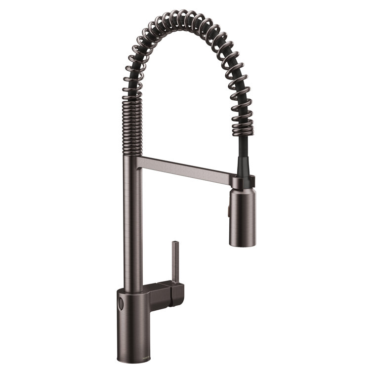 Black Stainless Steel Pull-Down Kitchen Faucet with MotionSense