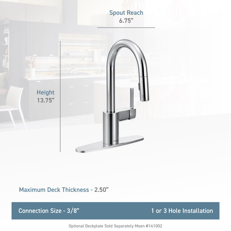 Brushed Gold High Arc Pulldown Bar Faucet with Pull-out Spray