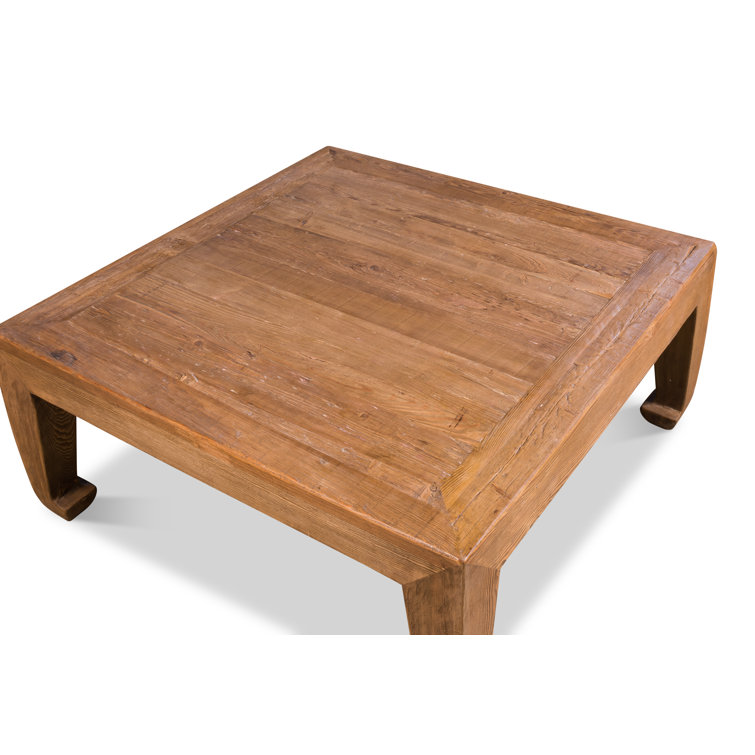 Transitional Reclaimed Pine Square Coffee Table in Warm Brown