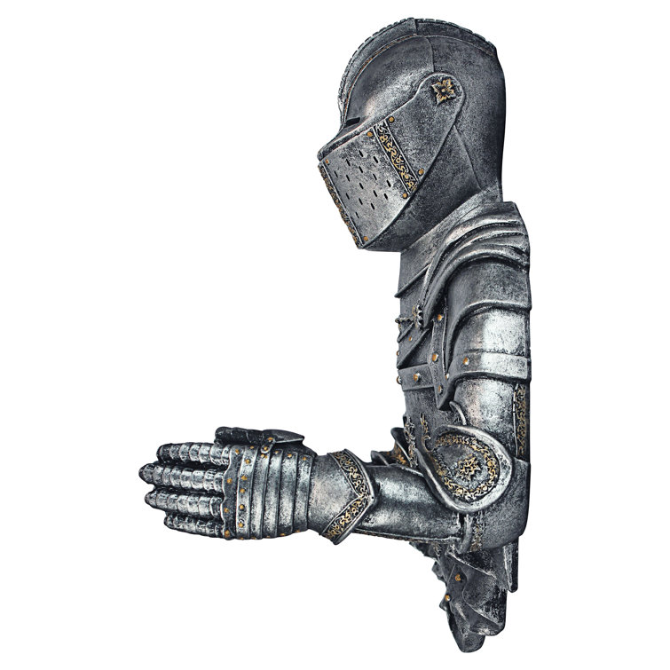 Medieval Knight Silver Resin Wall-Mounted Toilet Paper Holder