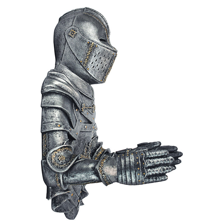 Medieval Knight Silver Resin Wall-Mounted Toilet Paper Holder