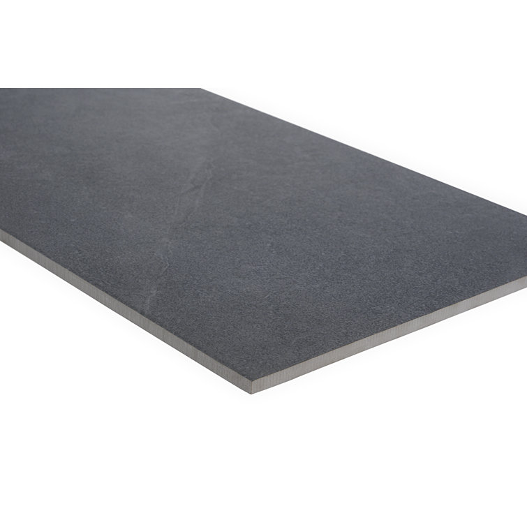 Copley Black 12" x 24" Matte Porcelain Stone Look Tile