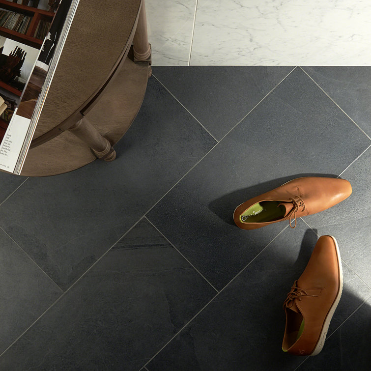 Copley Black 12" x 24" Matte Porcelain Stone Look Tile