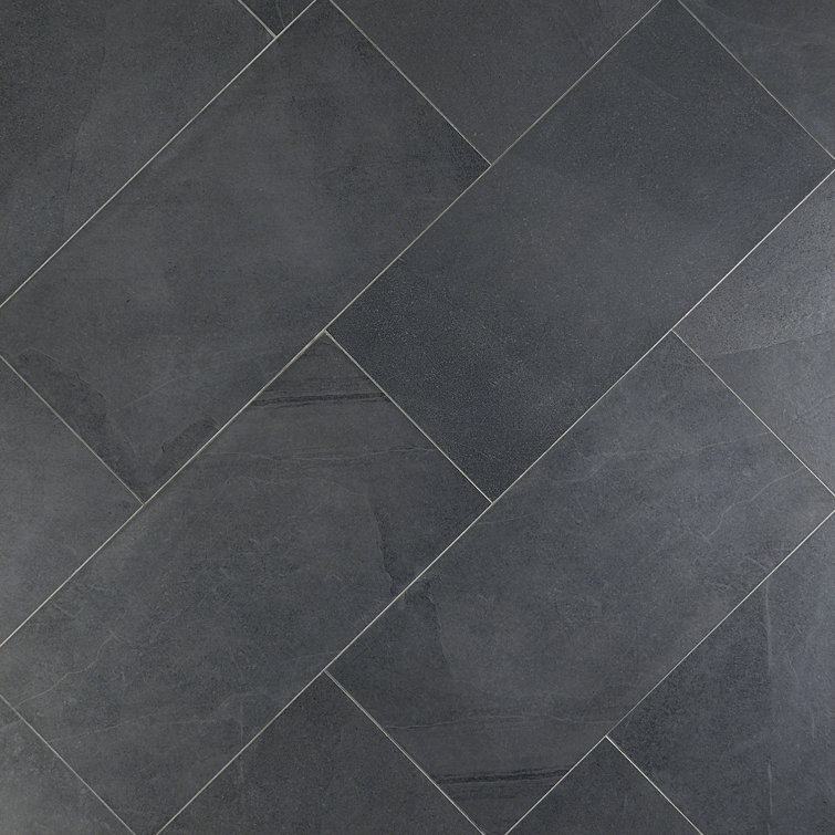 Copley Black 12" x 24" Matte Porcelain Stone Look Tile