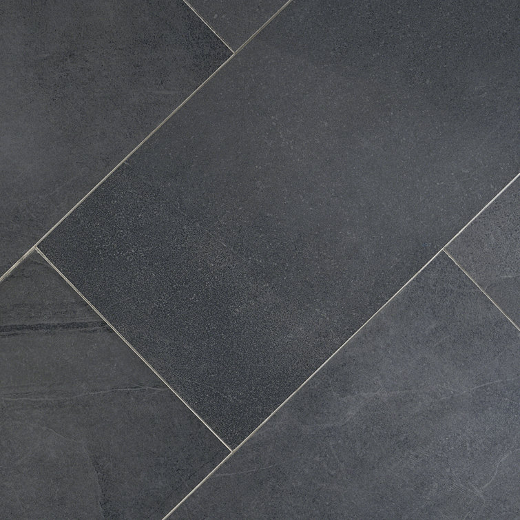 Copley Black 12" x 24" Matte Porcelain Stone Look Tile