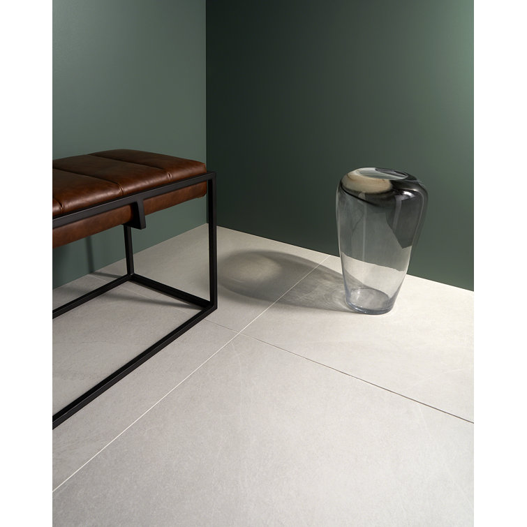 Belmont Large White Matte Porcelain Stone Look Tile